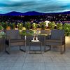 Mondeer Garden Furniture Rattan Gartenmöbel Set 3-teiliges, Flachrattan, Stahlrohr, gehärtetes Glas, Polyester, Schwarz, Chair: 59 x 53 x 73.5 cm Bild 4