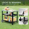 Royal Gourmet Servierwagen 3-Etagen mit Müllsackhalter Küchenwagen Edelstahl Beistelltisch Outdoor Plancha Grilltisch Rollwagen Trolley Silber Arbeitsplatte 85 x 50cm Bild 5