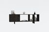 Hanah Home Modern Anthracite TV Unit, 140 cm | 100% Melamine Coated Particle Board, 18 mm Thick | Wall-Mountable, Extra Storage & Shelves | Scandinavian Design Bild 3