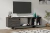 Hanah Home Modern Anthracite TV Unit, 140 cm | 100% Melamine Coated Particle Board, 18 mm Thick | Wall-Mountable, Extra Storage & Shelves | Scandinavian Design Bild 2