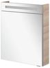FACKELMANN B.CLEVER Waschtisch Set mit Spiegelschrank 60 cm breit, Braun hell, Waschbecken Gussmarmor Weiß Bild 2