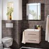 FACKELMANN B.CLEVER Waschtisch Set mit Spiegelschrank 60 cm breit, Braun hell, Waschbecken Gussmarmor Weiß Bild 5