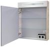 FACKELMANN B.CLEVER Waschtisch Set mit Spiegelschrank 60 cm breit, Braun hell, Waschbecken Gussmarmor Weiß Bild 4