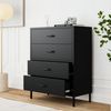 Jan Nowak Metall Kommode mit Schubladen - Carla | Komodenschrank für Schlafzimmer, Wohnzimmer, Kinderzimmer, Flur | Industrial Loft Style | Schubladenkommode Glitzernd | 80 x 101,5 x 40 cm | Schwarz Bild 4