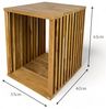 FaHome Beistelltisch Handgefertigt Teakholz - Massivholz - (Holzleisten an den Seiten - Würfel), Natur in Modernem Design - Blumenhocker – Bild 3