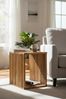 FaHome Beistelltisch Handgefertigt Teakholz - Massivholz - (Holzleisten an den Seiten - Würfel), Natur in Modernem Design - Blumenhocker – Bild 2