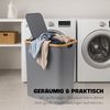 Bestlivings Wäschekorb mit Bambusrahmen inkl. 2 Fächern 54x34x65 cm, 120L, 2-geteilter Deckel, Bezug: 100% Polyester, atmungsaktiv Bild 4