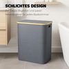 Bestlivings Wäschekorb mit Bambusrahmen inkl. 2 Fächern 54x34x65 cm, 120L, 2-geteilter Deckel, Bezug: 100% Polyester, atmungsaktiv Bild 5