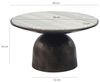 FINEBUY Couchtisch FB116316 Sofatisch Marmor Wohnzimmertisch 60cm rund Tisch Handmade (Edles Möbelstück mit massiver Gesteinsplatte), Bauchiges Metallgestell für deine Lounge Bild 3