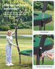 Songmics Trampolin mit Leiter, Sicherheitsnetz und gepolsterten Stangen, Stahl dunkelgrün, Ø 427 cm Bild 3