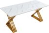 Esstisch Hujaari für 6 Personen Marmoroptik, weiß / Gold [en. casa] Bild 5