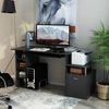 HOMCOM Computertisch Schreibtisch Bürotisch PC Tisch Arbeitstisch mit Schublade und Aktenhalterung 152 × 60 × 88 cm Bild 2