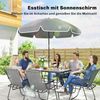 Outsunny Garten-Essgruppe mit 6 Klappstühlen, Sonnenschirm, Wasserwellenmuster, (Gartenset, 8-tlg, Gartenmöbel Set), für Garten Terrasse Grau Bild 5