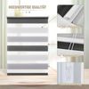 Deswell Doppelrollo Klemmfix ohne Bohren Weiß-Grau-Anthrazit B60 x H120 cm (Stoffbreite 56cm) Rollos für Fenster ohne Bohren für Fenster mit Lichtdurchlässig & Verdunkelnd/Höhe Stufenlos Verstellbar Bild 3