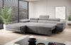 Designer Sofa Calvera mit Schlaf- und Klappfunktion Hellgrau Samt Rechts Bild 3