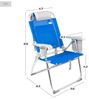 AKTIVE 2er-Pack klappbare Strandstühle, 47 x 63 x 99 cm, 8 Positionen, Blau, Tragkraft 110 kg, Inklusive Kissen, Getränkehalter, Taschen, Tragegriffe, Kippschutz, Textilene-Gewebe (85482) Bild 2