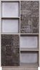DRW Bücherregal mit 2 Türen und 2 Holzregalen in Natur, Weiß und Braun 100 x 40 x 180 cm Bild 2