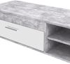 Forte LOWBOARDS TV-Schrank 120, Lowboard mit 1 Tür, TV-Rack, Holzwerkstoff, Betonoptik Hellgrau/Weiß, 120 cm breit x 31,8 cm hoch x 42,1 cm tief Bild 5