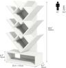 YITAHOME Baum-Bücherregal, Bodenstehendes Standregal, Industrielle Holzregale, Hohe Aufbewahrungsmöglichkeit für Ausstellungsstücke, Lagerregal für Wohnzimmer, Home-Office, Weiß Bild 2