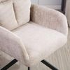 HOME DELUXE Esszimmerstuhl mit Armlehne ALUNA Chenille - 3er Set Beige Bild 5