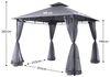 Sekey Pavillon 3x3 Wasserdicht Stabil Winterfest mit 4 Moskitonetz, Hinterhof-Gazebo für Garten Hof Terrasse, Partyzelt Gartenzelt fürFestival, Events, Partys, Picknick, Grau Bild 4