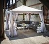 Greemotion Pavillon Portland hellgrau-Gartenpavillon 3x3 m-Faltpavillon mit Seitenwänden-Partyzelt rechteckig mit Moskitonetz-Festzelt für den Garten, 20,3 x 4,3 x 2,2 cm Polyester Faltpavillon Bild 4