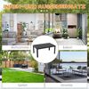 Outsunny Beistelltisch aus Stahl, wetterfest, pflegeleicht (Balkontisch, 1-St, Rechteckig Kaffeetisch), für Balkon Garten Terrasse Veranda Wohnzimmer, 101,5x61x46 cm Schwarz Bild 5