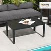 Outsunny Beistelltisch aus Stahl, wetterfest, pflegeleicht (Balkontisch, 1-St, Rechteckig Kaffeetisch), für Balkon Garten Terrasse Veranda Wohnzimmer, 101,5x61x46 cm Schwarz Bild 2
