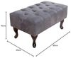 riess-ambiente Fußhocker CHESTERFIELD 80cm antik grau, mit Massivholzbeinen Bild 3