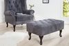 riess-ambiente Fußhocker CHESTERFIELD 80cm antik grau, mit Massivholzbeinen Bild 4