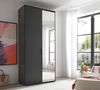 Drehtürenschrank >LOBATO< in Graphit - 101,7x225x52cm (BxHxT) Bild 3