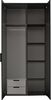 Drehtürenschrank >LOBATO< in Graphit - 101,7x225x52cm (BxHxT) Bild 4