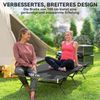 Outsunny Feldbett mit Tragetasche, extra Breit (Gästebett bis 120 kg, 1-St, faltbar Campingbett) 200 x 100 x 36 cm, für Outdoor, Garten Camping Reisen Schwarz Bild 4