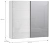 Forte SOPHISTISPACE Kleiderschrank 220, moderner Schwebetürenschrank, 2-türig, Einlegeböden, Kleiderstange, Spiegel, Holzwerkstoff, Weiß/Weiß Glanz, 220,1 cm breit x 210,5 cm hoch x 62,9 cm tief Bild 3