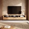 Selsey RIKKE - TV-Lowboard/TV-Tisch mit 3 offenen und 3 geschlossenen Fächern, 160 cm breit (Wotan Eiche Matt mit LED) Bild 2