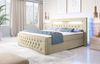 Boxspringbett Sunshine mit indirekter Beleuchtung, USB und Stauraum 140x200 Beige H4 Bild 4