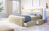 Boxspringbett Sunshine mit indirekter Beleuchtung, USB und Stauraum 140x200 Beige H4 Bild 5