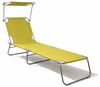3-Bein Gartenliege Campingliege Lime 186 x 55 x 24 cm mit Sonnenschutzdach Bild 3