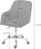 Mendler 'HWC-F82' Schreibtischstuhl, Retro Design, Samt grau, max. 150 kg Bild 2