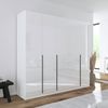 Rauch Möbel Alabama, Kleiderschrank, Garderobenschrank, 5-türig, Zubehör Basic, 3 Kleiderstangen, 6 Einlegeböden, Farbe Hochglanz Weiß/Weiß, Griff Grau metallic, 226 x 229 x 54 cm Bild 2
