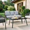 CARO-Möbel Gartenlounge-Set BENGAL, Outdoor Loungemöbel wasserabweisend, Balkonmöbel Set schwarz/grau Bild 2