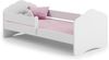 Dmora Einzelbett für Kinder, Kinderbett, Bett mit Rausfallschutz und Kopfteil in Wolke, 164 x 88 x 63 cm, Farbe Weiß Bild 2