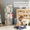 GarveeLife Drehbares Bücherregal aus Massivholz, 360-Grad-Anzeige, Aufbewahrungsregal für Kinder und Erwachsene, multifunktionaler Bücherregal-Organizer (3 Etagen, weiß, 40 x 40 x 98 cm) Bild 4