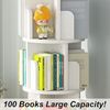 GarveeLife Drehbares Bücherregal aus Massivholz, 360-Grad-Anzeige, Aufbewahrungsregal für Kinder und Erwachsene, multifunktionaler Bücherregal-Organizer (3 Etagen, weiß, 40 x 40 x 98 cm) Bild 3