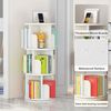 GarveeLife Drehbares Bücherregal aus Massivholz, 360-Grad-Anzeige, Aufbewahrungsregal für Kinder und Erwachsene, multifunktionaler Bücherregal-Organizer (3 Etagen, weiß, 40 x 40 x 98 cm) Bild 5