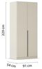 Rauch Möbel Alabama, Kleiderschrank, Garderobenschrank, 2-türig, Zubehör Premium, 1 Kleiderstange, 3 Einlegeböden, Schubladeneinsatz, Farbe Beige, Griff Grau metallic, 91 x 229 x 54 cm Bild 3