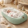 Babynestchen Neugeborene – Nestchen Baby aus Waffel Baumwolle & Baumwollstoff – Babynest für Babybett & Kinderbett – Baby Kokon Tragbar – OEKO-TEX – Zubehör für Babybett - Schaukeln und Mint Bild 2