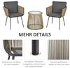 Outsunny Gartenlounge-Set Rattan Gartenmöbel-Set mit 2 Gartenstühle, Beistelltisch, (Sitzgruppe, 3-tlg, Gartengarnitur), für Balkon, Stahl, Grau Bild 5