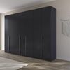 Rauch Möbel Alabama, Kleiderschrank für Schlafzimmer, Kinderzimmer, Wohnzimmer, Garderobe, Flur, 7-türig, mit Zubehör Basic, Farbe Grau metallic, Schwarz, Breite 315 cm Bild 2