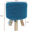 Melko Sitzhocker Sitzpouf Sitzhocker Stoff in Hellblau mit Holzfüßen Strickpolster (Stück), Stylisch und praktisch für Stube, Flur, Gäste- und Kinderzimmer Bild 3